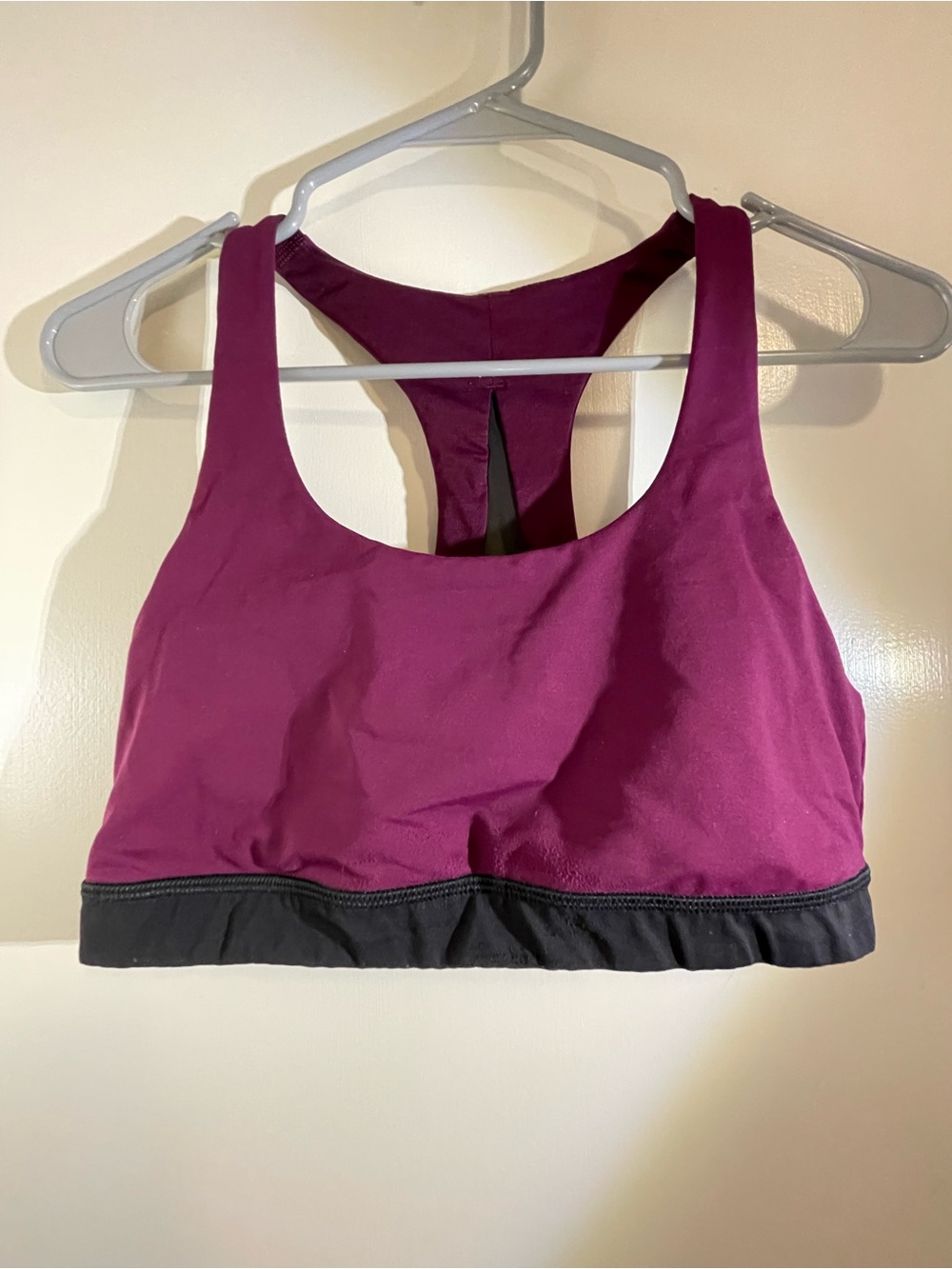 lululemon athletica Plum Racerback Sports Bra with Black Band